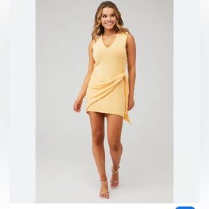 Free People Beach M yellow Poppy Sweater mini dress